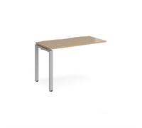Adapt add on unit single 1200mm x 600mm - silver frame, kendal oak top