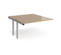 Adapt add on unit single 1400mm x 1600mm - silver frame, kendal oak top