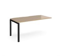 Adapt add on unit single 1600mm x 800mm - black frame, kendal oak top
