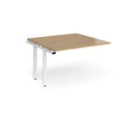 Adapt boardroom table add on unit 1200mm x 1200mm - white frame, oak top