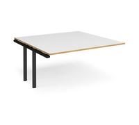 Dams Adapter Boardroom Table Add on Unit 1600mm X 1600mm - Black Frame, White To