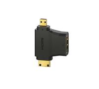 Adapt. HDMI™, f. female. Type A - f. Type-C Male (Mini)/D (Micro), Gold
