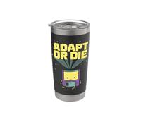 Adapt or Die - Cute 80's 90's Floppy Disk Cartoon- TFS Stainless Steel Insulated Tumbler
