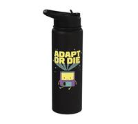 Adapt or Die - Cute 80's 90's Floppy Disk Cartoon- TFS Stainless Steel Insulated Water Bottle