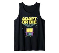 Adapt or Die - Cute 80's 90's Floppy Disk Cartoon- TFS Tank Top