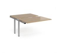 Adapt sliding top add on unit single 1200mm x 1600mm - silver frame, kendal oak top