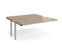 Adapt sliding top add on unit single 1600mm x 1600mm - silver frame, kendal oak top