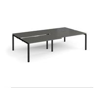 Adapt sliding top double back to back desks 2800mm x 1600mm - black frame, storm grey top