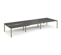 Adapt sliding top triple back to back desks 4800mm x 1600mm - green frame, storm grey top