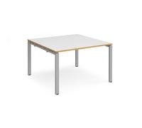 Dams MTO Adapter Square Boardroom Table 1200mm X 1200mm - Silver Frame, White To