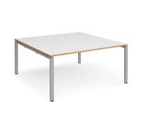 Dams MTO Adapter Square Boardroom Table 1600mm X 1600mm - Silver Frame, White To