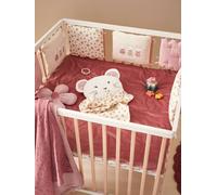 Adaptable Cot/Playpen Bumper, Barn beige light solid with design