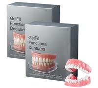 AdaptableFit Functional Dentures, Advanced Customized Full Denture Set, Multi-Functional Shaping Silicone Reline Denture Set, Soft and Comfortable (2 PCS)