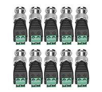 Adaptador de conector macho BNC 10 terminales de cable coaxial verde para cámara CCTV Video Balun Fácil instalación No requiere soldadura Material ABS duradero 4,5 cm