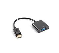 ADAPTADOR DISPLAYPORT A VGA LANBERG AD-0002-BK - RESOLUCIÓN HASTA 1080P 60HZ - CABLE 20 CM - NEGRO