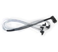 Adaptec 2279900-R ACK-I-rA-HDmSAS-4rASATA-SB-.8M Internal "Right Angle" Mini Serial Attached SCSI HD x 4 (SFF-8643) to "Right Angle" (4) x 1 Serial ATA Fan-Out Cable with Sideband Signals (SFF-8448) - 0.8M