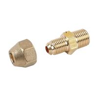Adapter Brass 1/8" 1/4" 3/8" 1/2" 3/4" BSPP Male to 6.35-19.05mm Flare Tube 45 Degree SAE-Standard Brass Pipe Fitting Connector for Air Conidi(1l2 BSPP to 12.7mm)