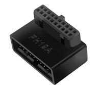 Adapter D'en-tête De Carte Mère USB Adapter De Carte Mère USB À 90 Degrés, Adapter D'extension De Câble, Adaptateurr Mâle À Femelle 19 Broches/20 Broches, Connector De Panneau