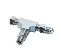 Adapter Fitting Tee 3 Way 1/8″ NPT to 4AN and Plug Block Oil Feed