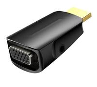 Adapter - HDMI to VGA converter with 3.5mm audio jack, black allows you to connect devices to VGA displays easily.*