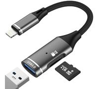 Adapter Lightning to USB Card Reader OTG 3.0 Micro SD Card Reader Memory Stick for iPhone 14 13 Pro Max for iPad for Apple Cable TF Data Transfer Connection Accessories Camera Mobile Phone Card Reader