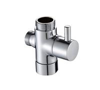 Adapter Shower Diverter Valve in Polished Chrome-Plated Brass, Adapter with 3/4 "and 1/2" Connections with BSP Thread, for Bathroom, Kitchen Thermostatic Mixer