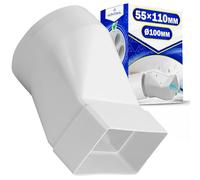 Adapter Sleeve from Round Pipe Ø 100 mm to Rectangular Pipe 55x110 mm Made of Plastic - Warranty 10 Years - MONTERAL