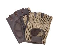 Adapter Universe Car Driver Gloves Retro Fingerless Vintage Leather Cycling Sport Gloves Brown