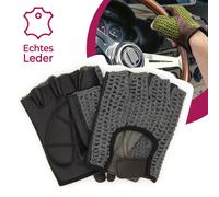 Adapter-Universe Retro Vintage Leather Fingerless Driving Bike Gloves Universal