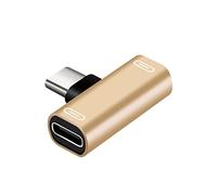 Adapter USB-C Splitter 2-in-1 Audio PD Charging Adapter Type-C Headset Charging Songs for Music Enjoyment on the Go (Gold, One Size)