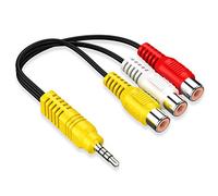 Adaptermvp 9 Inch Braided AV Cable Adapter, 3.5mm Male to RCA Female, Compatible with TCL TVs, 5 Count