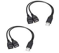 Adaptermvp USB Splitter,USB Charger Cable,USB A 2.0 Male to Dual USB Female Jack Y Splitter Charging Cable for Laptop/Car/Data Transmission/Charging Etc. (2 Pack)
