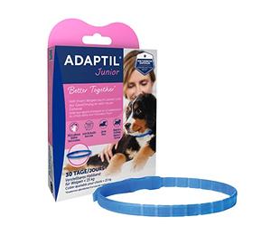 ADAPTIL Junior Puppy Collar - Blue, Size S, For Puppies Up To 37.5kg/15kg, Supports Acclimatization & Training, Uses Dog Appeasing Pheromones, Recommended For All Breeds