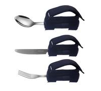 Adaptive Flatware Set - 3X Elderly Utensils, Non-Slip Handle Spoon Fork, Ergonomic Grip Dining Tools, Adaptive Utensils For Hand Tremors Elderly Seniors Assistance Home Care Daily Eating