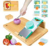 Adaptive One-Handed Cutting Board, Handicap Kitchen Tools with Bread Stops and Steel Spikes, Easy to Clean, Ideal Gifts for Senior Citizens, Stroke Survivors and Amputees