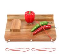 Adaptive One Handed Cutting Board with Spike, 35.7x26.7x7.5cm Wooden Handicapped Kitchen Chopping Board with Anti Slip Bottom for Vegetable Fruit Meat