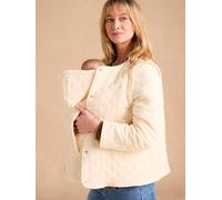 Adaptive Padded Jacket with Kangaroo Panel in Cotton Gauze for Maternity & Post-Maternity by ENVIE DE FRAISE ecru
