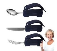 Adaptive Utensils - 3X Elderly Adaptive Eating Utensils for Hand Tremors - Spoon Fork Set for Muscle Weakness