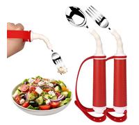 Adaptive Utensils for Disability Gadgets Swivel Fork Spoon Easy Grip Safe Stainless Steel,for Hand Tremors Parkinson's Patients, 360° Rotatable, Non-Slip Handles for Arthritis Elderly use (Left Hand)