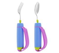 Adaptive Utensils Set - 360° Rotatable Spoon & Fork with Non-Slip Handle & Adjustable Strap, Easy Grip Cutlery for Elderly, Disabled, Arthritis & Hand Tremors