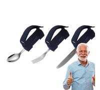 Adaptive Utensils, Utensils for Elderly People - 3 x Adaptive Senior Cutlery Against Hand Tremors - Adaptive Spoon Fork Set for Muscle Weakness