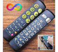 Adaptive Wheelchair Arm Wraps for Non Verbal Communication - Autism - Neoprene Alphabet & Emoji Boards with Hook & Loop Fastening - 2-Pack for Wheelchairs, Bags, and Chair Arms - Washable & Reusable