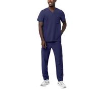 Adar Addition Go-Everyday Scrub Set for Men - Stylish Scrub Top & Cargo Scrub Pants - A9800 - Navy - XL