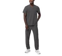 Adar Addition Go-Everyday Scrub Set For Men - Stylish Scrub Top & Cargo Scrub Pants - A9800 - Pewter - 2X