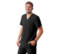 Adar Addition Scrubs for Men - Classic V-Neck Scrub Top - A6006 - Black - L