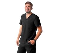 Adar Addition Scrubs for Men - Classic V-Neck Scrub Top - A6006 - Black - M