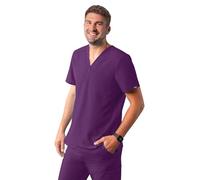 Adar Addition Scrubs for Men - Classic V-Neck Scrub Top - A6006 - Eggplant - M