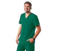 Adar Addition Scrubs for Men - Classic V-Neck Scrub Top - A6006 - Hunter Green - L
