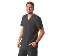 Adar Addition Scrubs for Men - Classic V-Neck Scrub Top - A6006 - Pewter - L