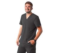 Adar Addition Scrubs for Men - Classic V-Neck Scrub Top - A6006 - Pewter - S